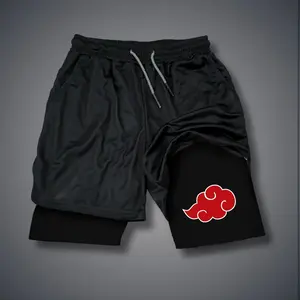 Naruto 80s 90s summer men shorts for men jorts outfit men graphic shorts Double-layer sports shorts Comfortable short shorts summer