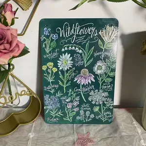Creative 2D Flat Metal Wall Decor with Pastoral Flowers, Ideal for Home, Flower Shop, Garden, Balcony, or Decorative Gift