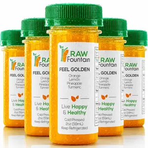 20 Feel Golden Shots w/Orange, Lemon, Pineapple, Turmeric 2fl Oz, Packed w/Vitamin C, Cold Pressed, Boosts Immunity, Non GMO, All Natural