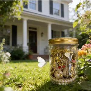 Aria Jewels Vintage Regal Mystery Jewelry Jar Necklace Earrings Bracelet Ring Glam Accessory Set Gifts For Women Refined Charm Sophistication