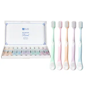 OralGos 10-Pack Extra Soft Toothbrushes for Adults – Wide Head & Tongue Scraper, Sensitive Teeth & Gums, Individual Travel Cases, Gift Set Available in 5 Colors