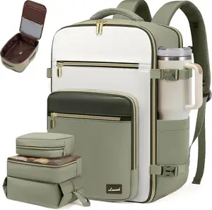 LOVEVOOK Travel Backpack For Women & Men,40L Carry On Backpack Flight Approved,TSA Personal Item Travel Bag Fits 17 Inch Laptop,Business Weekender Overnight Daypack with Toiletry Bag and Cubes