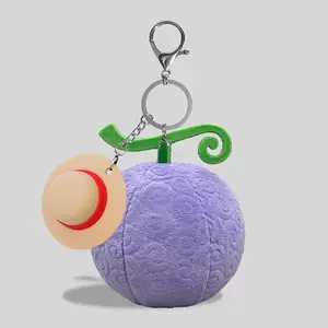 One Piece Luffy Straw Hat, PVC Gum Gum Fruit Plush Keychain