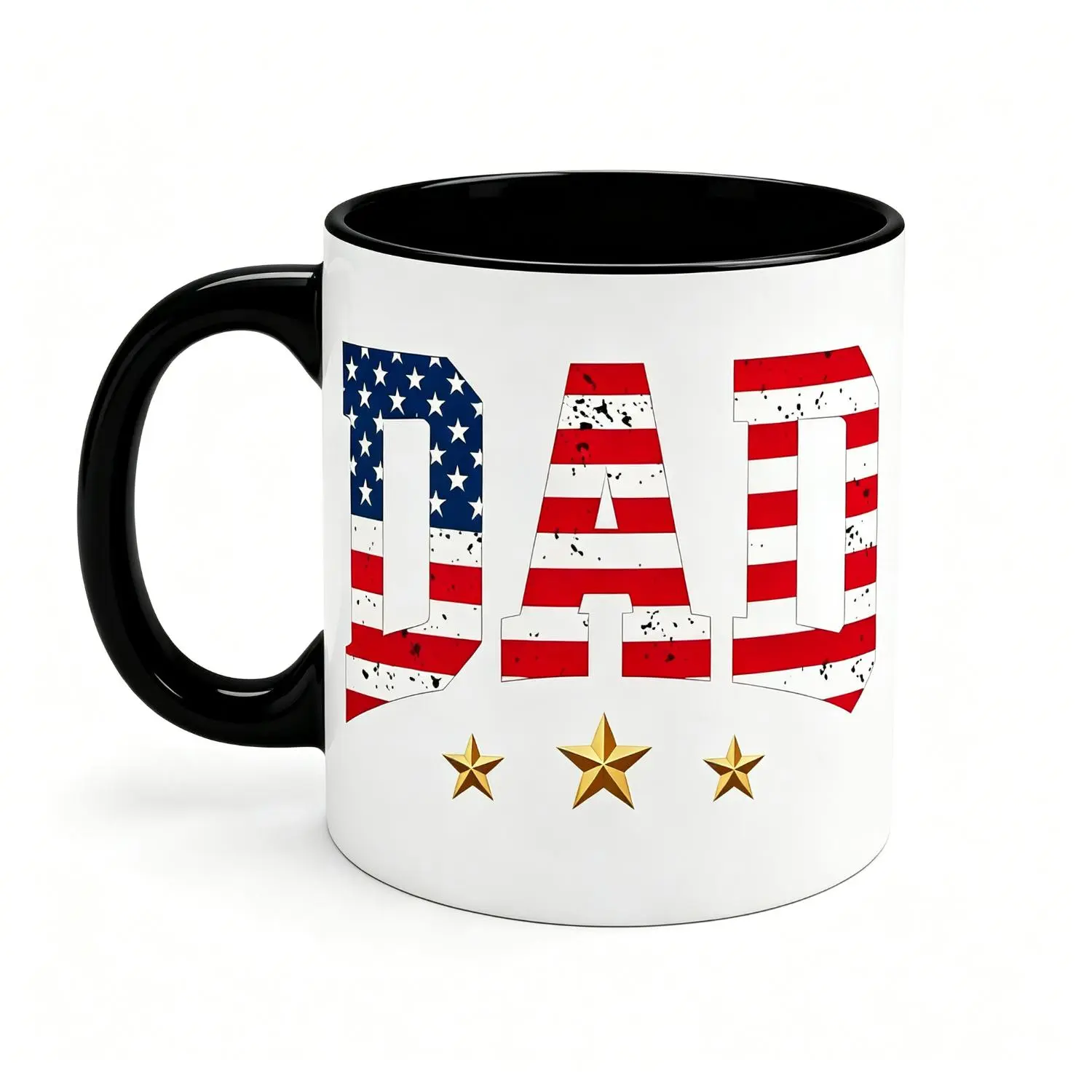 American Flag "DAD" Coffee Mug Patriotic Fathers Day Gift Perfect Patriotic Gift for American Dads USA Flag Mug