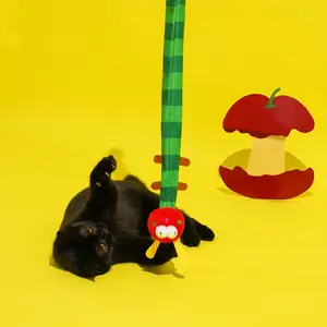 ZEZE Cuddly Caterpillar Interactive Cat Teaser Wand Series – Plush Cat Toys with Catnip & Crinkle Sound, Durable Wand for Active Play & Exercise