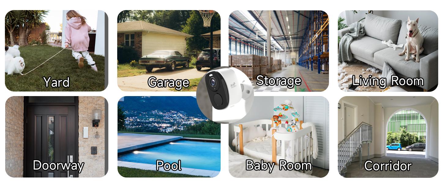 5G/2.4G Wi‑Fi outdoor wireless security camera, 2K outdoor wireless cameras for home security with AI detection, siren, color night vision, IP66 waterproof, two-way audio, works with Alexa and supports Matter (W1), 1 piece