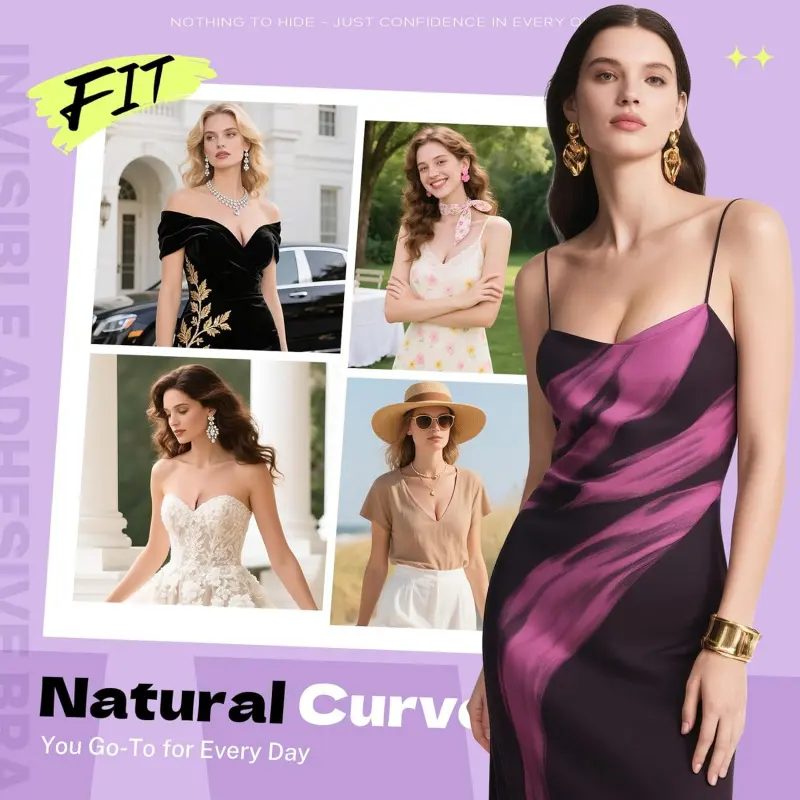 Invisible Strapless Sticky Bra Push up for Women, Ultra Adhesive Bra for Backless  Dress, Cleavage Bra Lift with Pasties Kit (D Cup, Beige) - TikTok Shop
