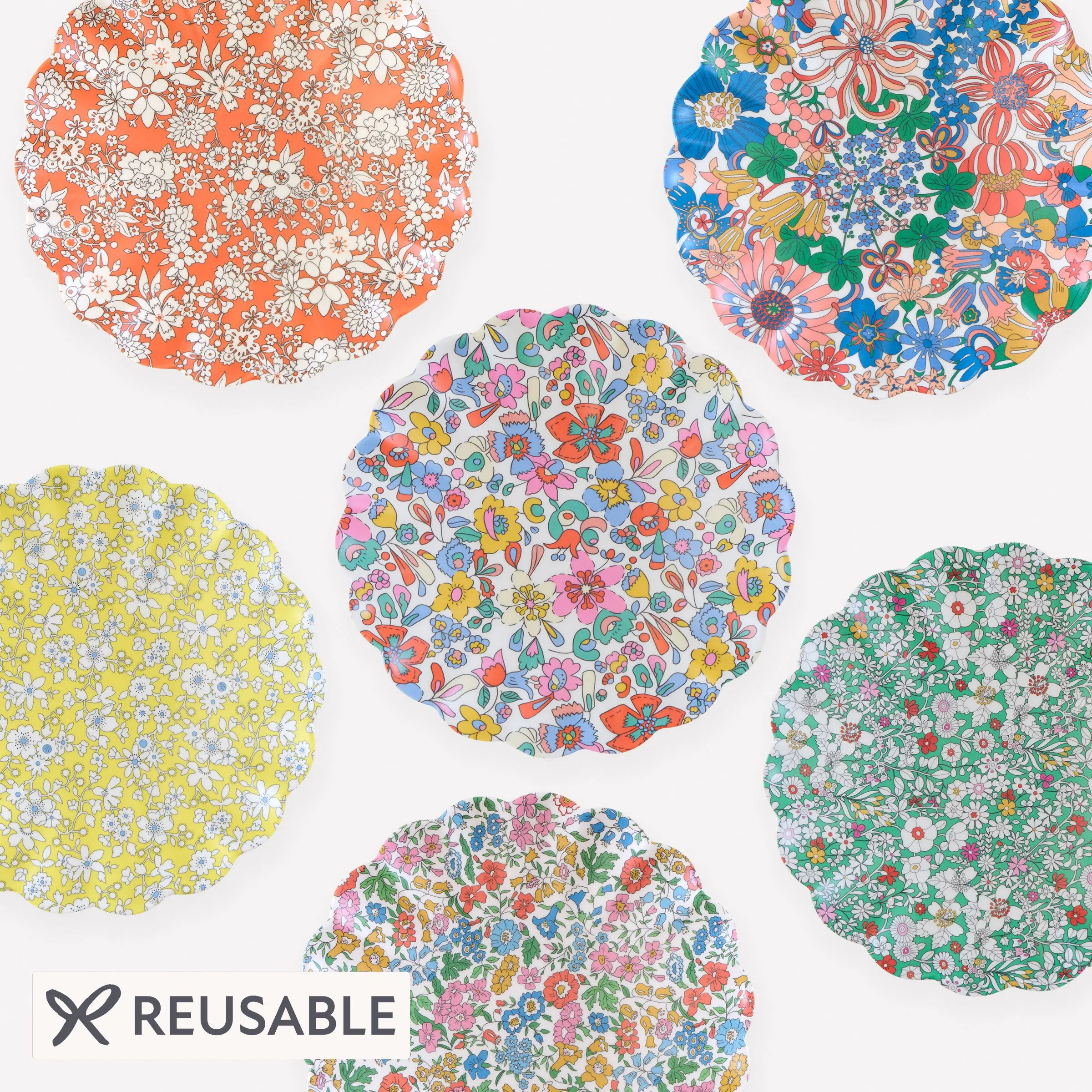 Meri Meri x Liberty Garden Party Floral Reusable Small Plates (x 6)