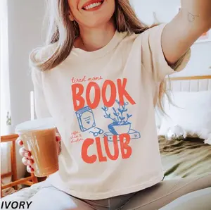 Tired Moms Book Club Graphic Crop Tee Book Lover Funny Boxy Shirt