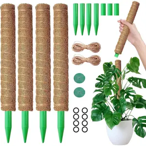 4 Pack 20 Inch Moss Poles, Stackable Moss Pole Monstera  Support, 66 Inch Tall  Stakes for Climbing  Indoor, Coir  Support Stick Stand for Potted , Pothos, Philodendron