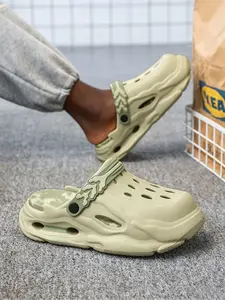 1 Pair Unisex 2-Way Wear Slippers Anti-Slip Quick-Drying Sole Adjustable Heel Strap For Shower, Daily Commute And Casual Wear