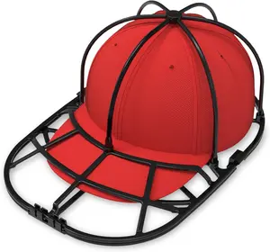 Hat Washer Cage for Baseball Caps – Black Cap Cleaner for Washing Machine & Dishwasher, Fits Adult/Kids Hats
