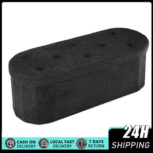 Collection - 30 Inches Folding Storage Ottoman Bench, Ottoman Foot Rest, End of Bed Bench, Storage Chest, Load 660 lb, for Living Room, Bedroom, Entryway 43-inch foldable footpad with storage function, multi-functional home bench