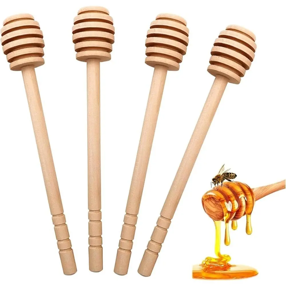 Wooden Honey Mixing Stirrer, 2/4 Counts Wooden Honey Dipper Sticks, Honey Spoons Stirrer for Caramel, Maple Syrup, Honey Jar for Festival, Honey Dipper Set, Kitchen Utensils, Cooking Utensils Set, Cooking Accessories