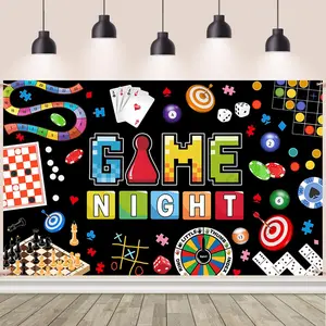 Night Backdrop Board   Night Decorations Banner Card   Backdrop Party Supplies Banner Photo Booth Props 70.8 x 43.3 Inch