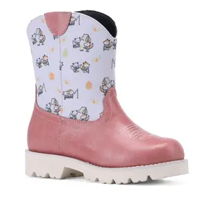 Pasuvo Kids' Western Cowboy Boots American Flag & Cute Camping Print | Durable, Non-Slip, Comfortable Boots for Boys & Girls | Stylish, Versatile, All-Season Footwear for Everyday Wear, Outdoor Adventures, and Special Occasions