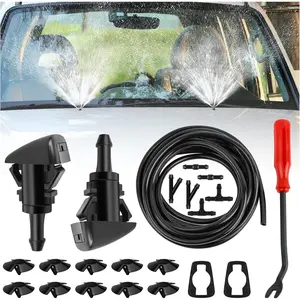 22PCS 13Ft Windshield Washer Hose Repair Kit,Windshield Washer Nozzle Replacement with 6PCS Connector Compatible with Dodge Jeep Ram,Universal Windshields Wiper Hose Repair Kit