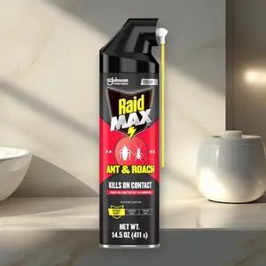 Raid Max Ant & Roach Pesticide 14.5oz - Ant & Roach Pesticide, 14.5oz, for Indoor, Kills Insects, Easy to Use, Fast-Acting