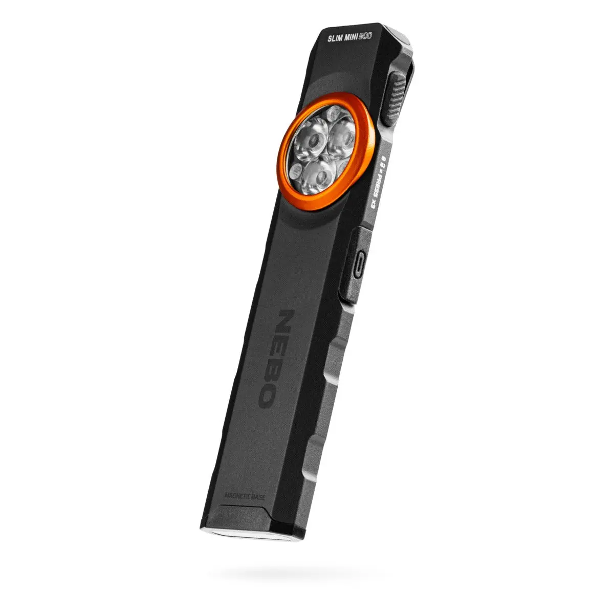 NEBO SLIMSLIM Mini 500 Rechargeable EDC Flashlight, 500-Lumen Pocket Task Light, USB-C, Magnetic Base, IPX4 Water-Resistant