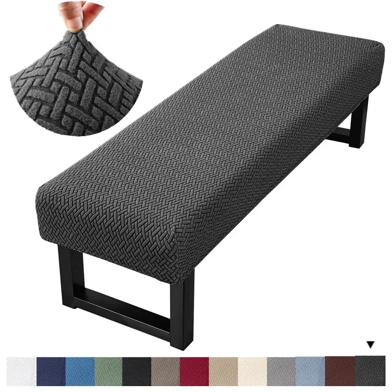 Stretch Jacquard Dining Bench Cover Living Room Anti-Dust Removable Bench Slipcover Washable Bench Seat Protector