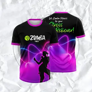 Cinta Zumba - Women's Short Sleeve T-Shirt, Summer and Breathable, with 3D Drifit Print, Zumbawear, Women's Sports Top