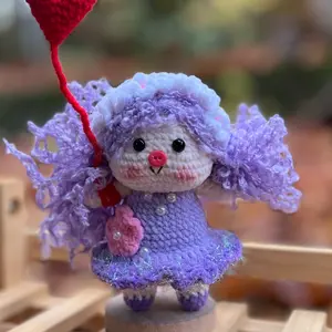 Emotional Support Crochet magnetic Amigurumi, crochet girl