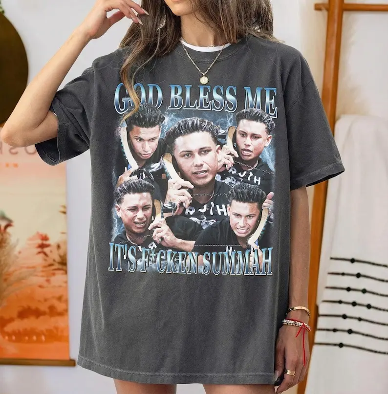 (Sale Off Up To 50%) Retro 90's Comfort Colors God Bless Me It's F*Cken Summah T-Shirt, Summer Party Fan Bootleg Tee T-Shirt, DJ Pauly D Fan Gift, Full Color, For Men, For Women, Casual, Classic Fashion, Tee Print