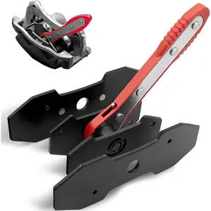 Brake Caliper Press Tool with 360 Degree Swing Ratchet, Brake Piston Compressor Tool, Brake Pad Spreader, Brake Caliper Press Ratchet with 2 Extra PCS Steel Plates Range from 1.57"-2.76", Red