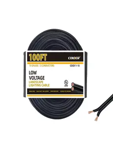COLOER 10 Gauge Low Voltage Landscape Wire | 2 Conductor Outdoor Landscape Lighting Direct Burial Electrical Cable COW1101B