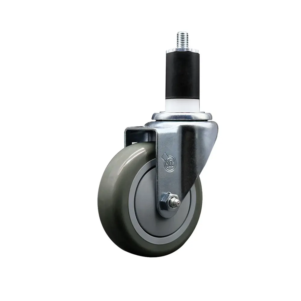 Service Caster Brand Replacement Caster for Ser-Ware Caster 4B-0050 - Swivel Expanding Stem Caster with 4 Inch Gray Polyurethane Wheel and 1-1/2 Inch Stem - Light Duty Replacement Caster