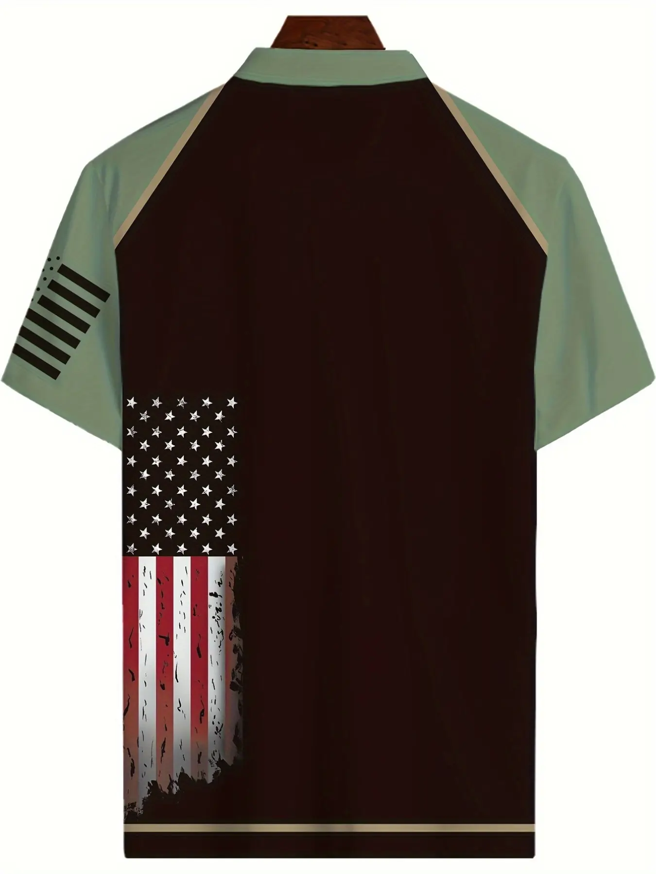 Men's American Flag Print Shirt, Breathable Short Sleeve Casual & Semi-Formal Wear, Summer Top for Independence Day