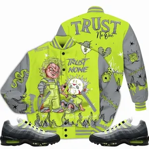 Max 95 OG Big Bubble Neon Outfits Varsity Jacket, Scary Trust No One Unisex T-Shirts To Match Sneakers, Streetwear Style Urban
