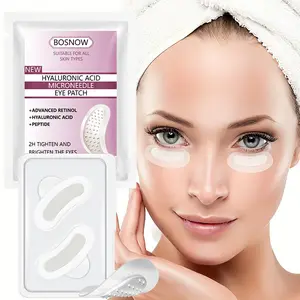 Bosnow Hyaluronic Acid Microneedle Eye Patch with Retinol & Peptide - Tighten Brighten Eyes Moisturize Firm Eye Area 2pcs 1pair Hydrating Moisture - Moisturizing