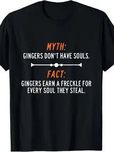 Redhead Gingers deserve freckles for soul T-Shirt Cotton Men's Round Neck Short Sleeves T-shirt 180g Everyday Tshirt Casual Wear Retro Design Graphic Tee Soft Material Breathable Tee Printed Tshirt Basic Tee Ginger Pride Men's Fashion