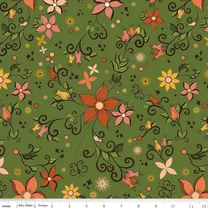Curated Blooms Main Green - C15340-GREEN - Riley Blake Designs - Nordic Theme - Cotton Fabric by the yard