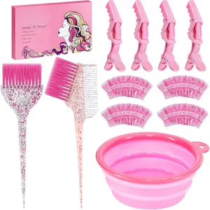 11 count Hair Coloring Kit - Professional Salon Tools for DIY Mixing, Includes Clips, Bowl, Dye Brush, Earmuffs -  for Bleaching and Dye