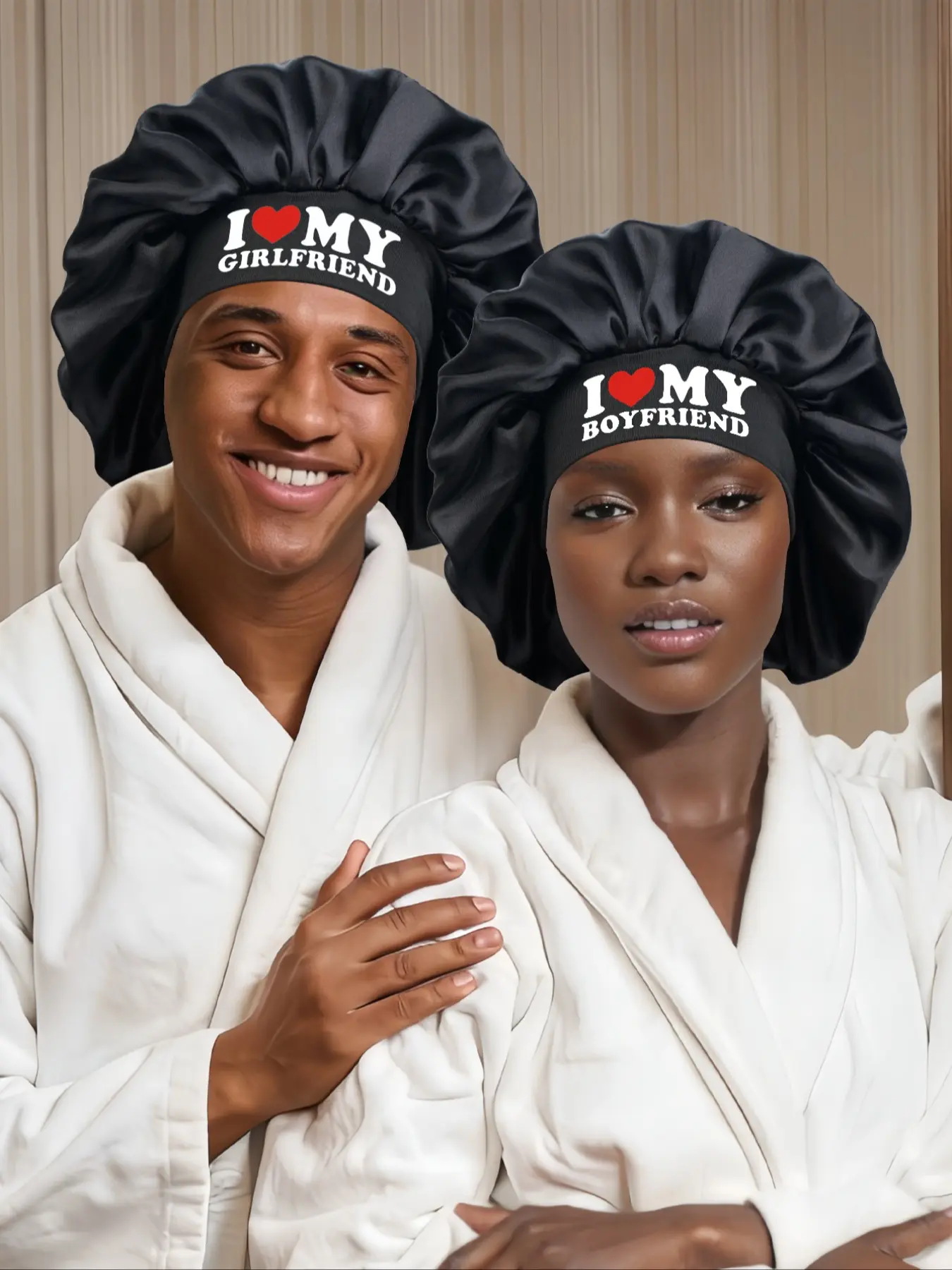 Unisex Soft Satin Night Sleep Cap, Haircare Bonnet, Bonnets for Sleeping, Large Size Wide Edge Design, Hair Protection & Beauty Care Accessory, Ideal for Couples' Daily Use