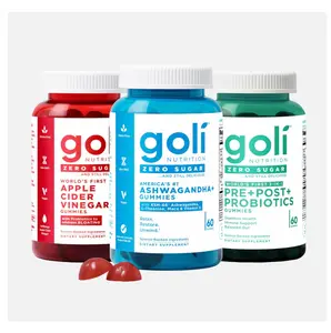 Zero Sugar Trio - World's First 3-in-1 Pre, Post, Probiotic, Apple Cider Vinegar with Vitamin B12 and Probiotics, Ashwagandha & L-Theanine, Vitamin D Gummies, 90 Count (3-Bottle Set)