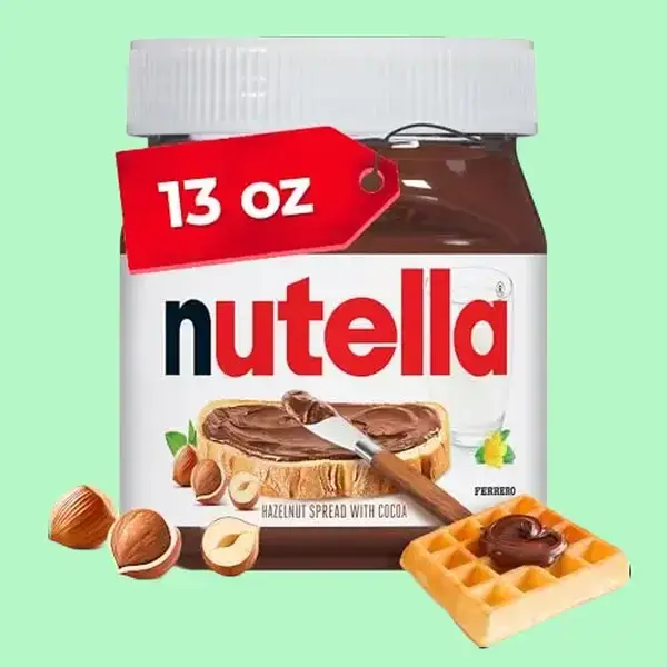 Elevate your breakfast and treats with a smooth, delicious layer of Nutella chocolate hazelnut spread