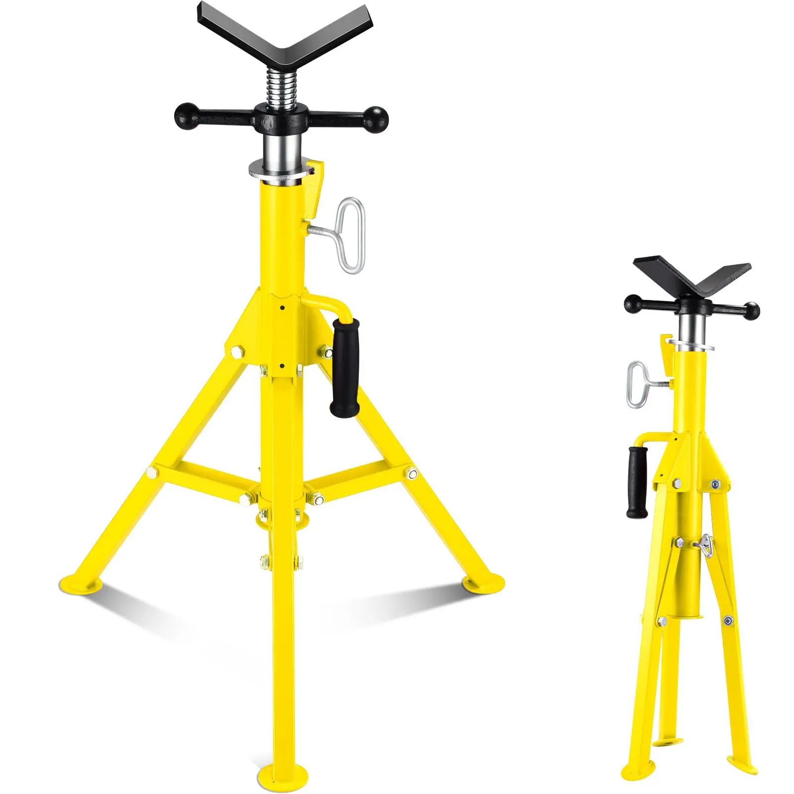 GARVEE Heavy Duty V Head Pipe Jack Stand - 2500LB Capacity Carbon Steel Pipe Stand with Portable Folding Legs, Adjustable Height 28-52 Inches, Versatile and Durable Jack Stands for Various Applications