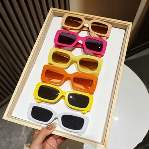 6pcs Vintage Square Glasses Retro Unisex Eyewear for Men & Women Lightweight Plastic Frame PC Lens Trendy Streetwear Fashion Accessories Sunglasses