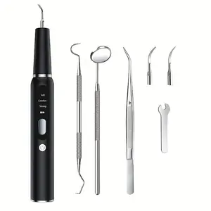 Electric Teeth Cleaner, Teeth Cleaner Set With 3 Cleaning Modes, 2 Replacement Heads, LED Light, USB Rechargeable, Gift For Men And Women