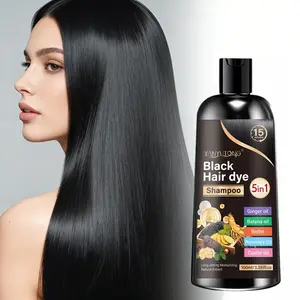 Herbal Black Coloring Hair Darkening Shampoo 100ml | 5 Benefits: Covers White Hair, Nourishes, Adds Shine, Strengthens & Gentle Color | Ginseng, Argan & Olive Oils