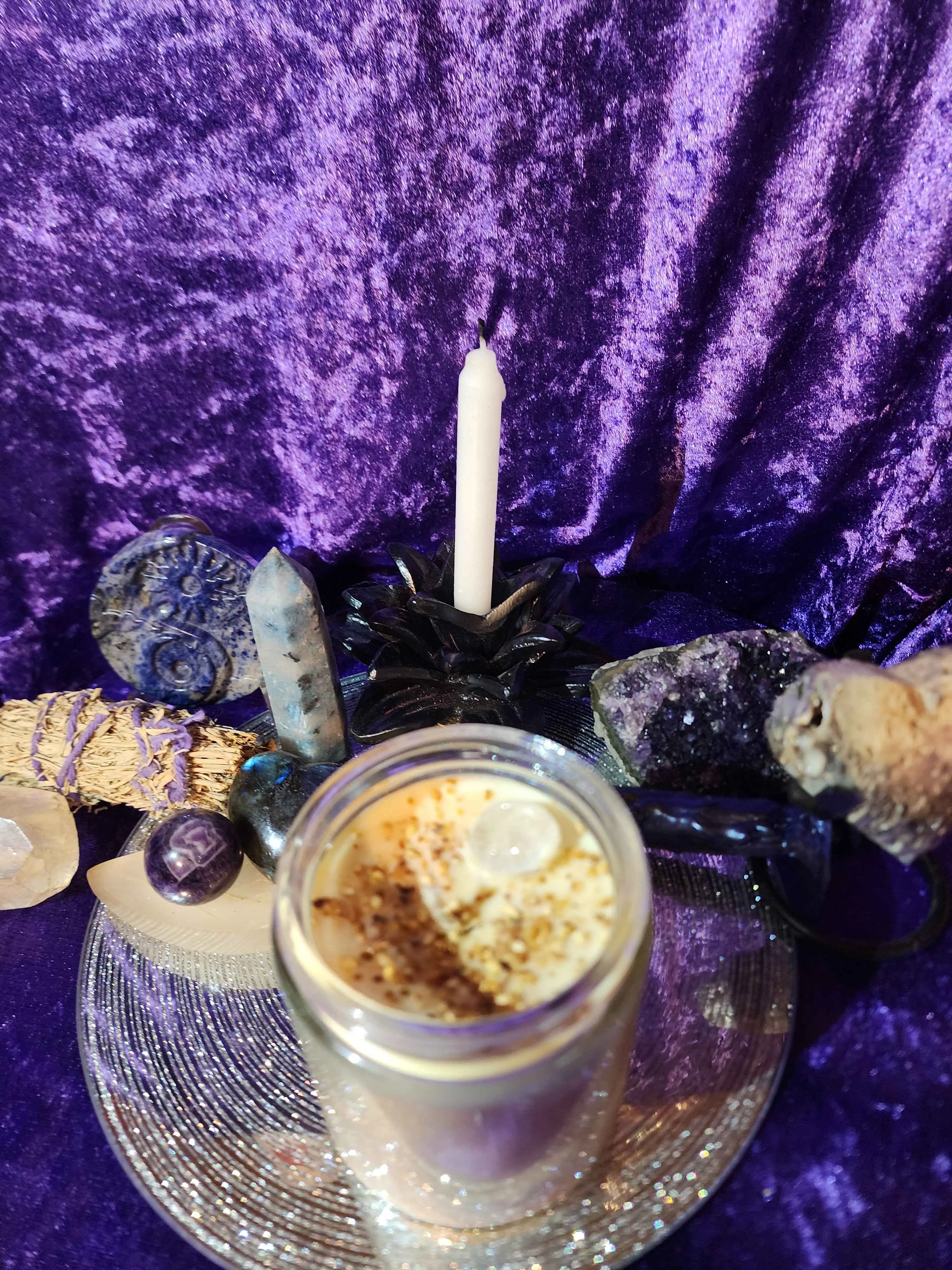 Cottagecore-Inspired Summer Solstice Ritual Glass Candle, Home Decor Item for Home Supplies 6oz