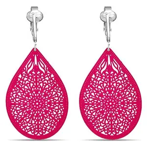 Large Filigree Clip On Dangling Earrings