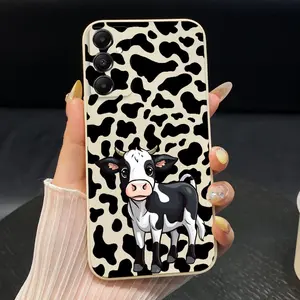 Cow with Spots Pattern Case suitable for SamsungGalaxy A14 A13 A12 A11 A10 A07 A06 A05 A05s A04 A04s A04e A03 A03s A02 A02s 4G 5G  Silicone Anti-Drop Ultra Mobile Phone Thin Back Cover Giving gifts to family and friends