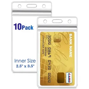 Vertical ID Card Name Tag Badge Holder with  Type Resealable Zip (Vertical ID, 10 count)