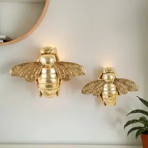 Personalized Creative Resin Material Golden Bee Home Decoration Craft Wall Hanging, Insect Creative Decorative Pendant