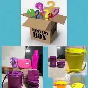 box with tupperware kitchen items