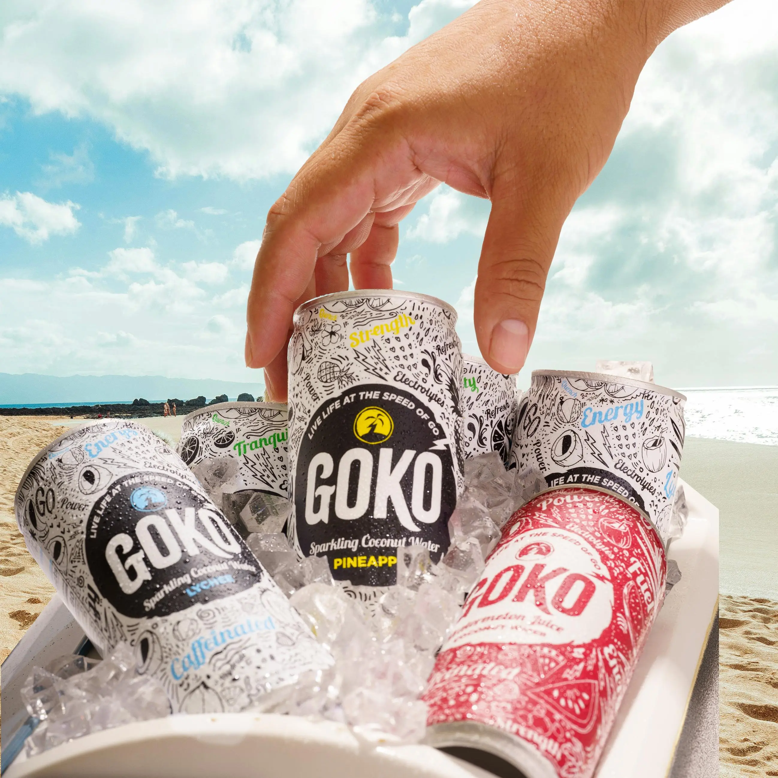 Goko - Sparkling Caffeinated Coconut Water Energy Drink - 95mg